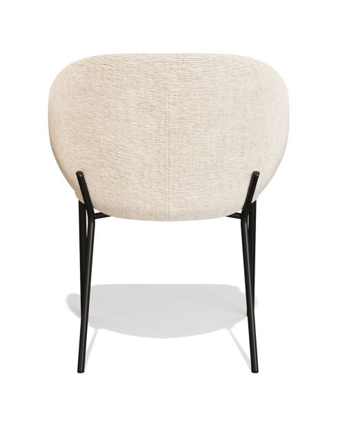 2 Chaises Luca en Velours texturé beiges - 60x56x79 cm