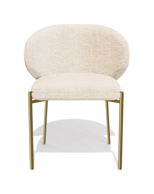 2 Chaises Luca en Velours texturé beiges - 60x56x79 cm