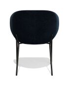 2 Chaises Luca en Velours texturé bleu foncé - 60x56x79 cm