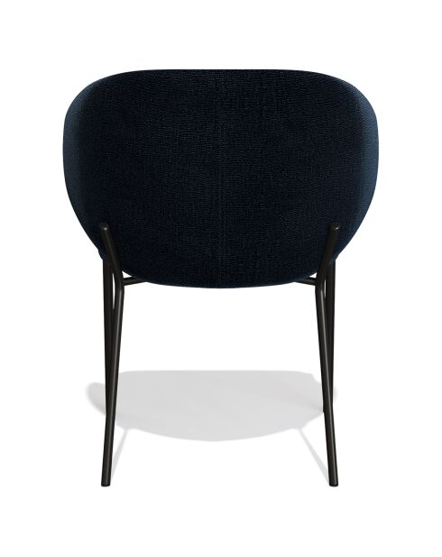 2 Chaises Luca en Velours texturé bleu foncé - 60x56x79 cm