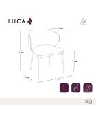 2 Chaises Luca en Velours texturé bleu foncé - 60x56x79 cm