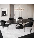 2 Chaises Luca en Velours texturé noires - 60x56x79 cm