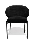 2 Chaises Luca en Velours texturé noires - 60x56x79 cm