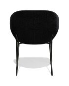 2 Chaises Luca en Velours texturé noires - 60x56x79 cm