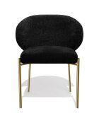 2 Chaises Luca en Velours texturé noires - 60x56x79 cm