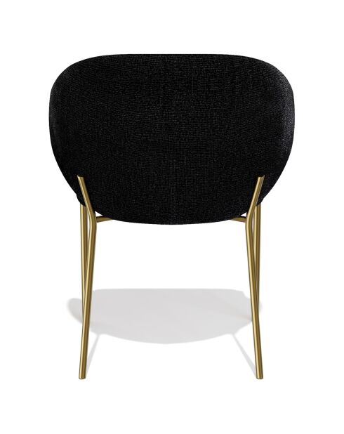 2 Chaises Luca en Velours texturé noires - 60x56x79 cm