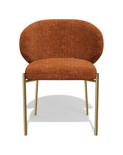 2 Chaises Luca en Velours texturé terracotta - 60x56x79 cm