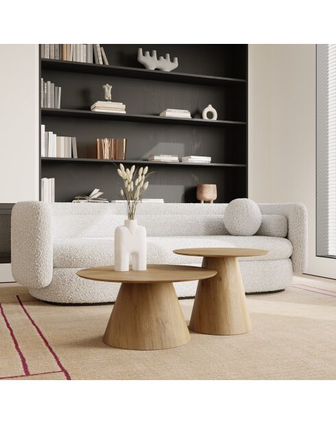 2 Tables basses gigognes Jari chêne clair - 60/45 cm