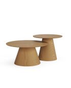 2 Tables basses gigognes Jari chêne clair - 60/45 cm