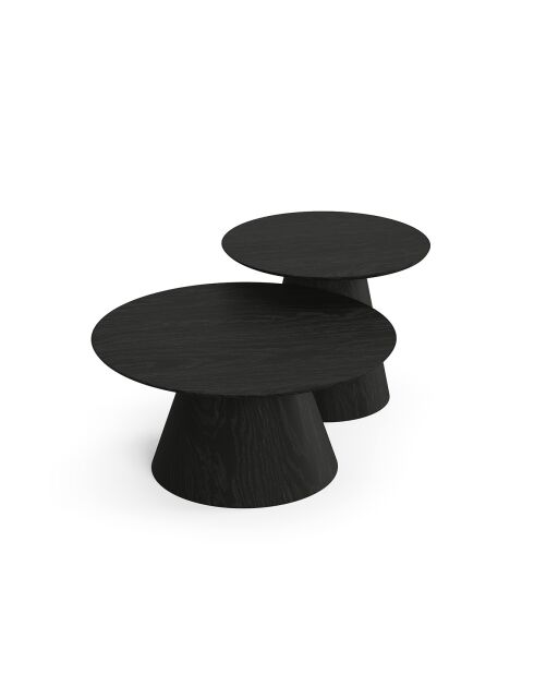 2 Tables basses gigognes Jaris noires - 60/45 cm