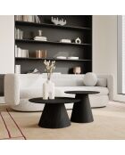 2 Tables basses gigognes Jaris noires - 60/45 cm