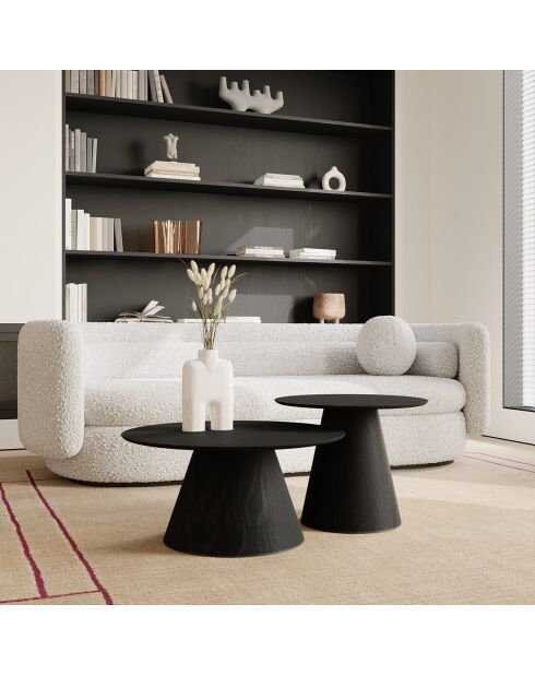2 Tables basses gigognes Jaris noires - 60/45 cm