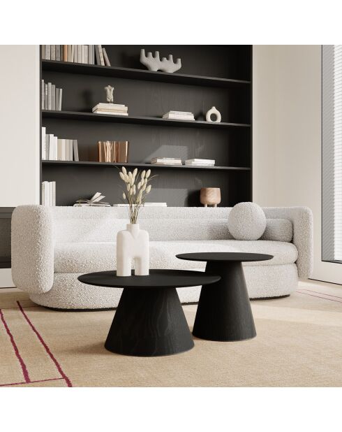 2 Tables basses gigognes Jaris noires - 60/45 cm