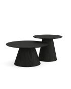 2 Tables basses gigognes Jaris noires - 60/45 cm
