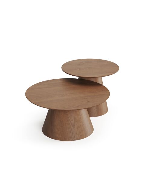 2 Tables basses gigognes Jari Noyer noyer - 60/45 cm