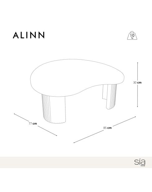 Table basse Alinn noire - 85x77x30 cm