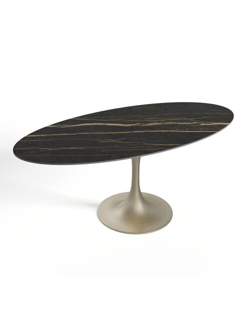 Table à manger Nymphéa Carrara carrara noir/doré - 75 x180 x90 cm