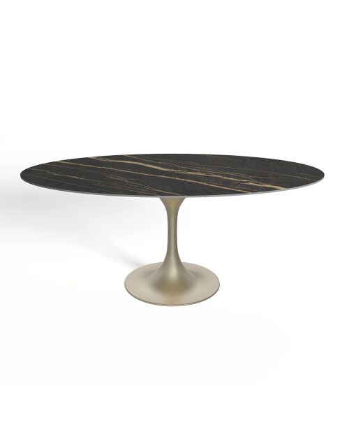 Table à manger Nymphéa Carrara carrara noir/doré - 75 x180 x90 cm