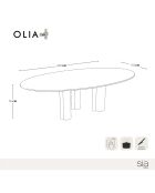 Table à manger Olia aspect travertin noire - 110x220x76 cm