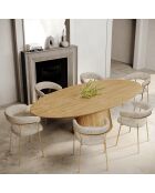 Table à manger Alvi chêne clair - 200x110x76 cm