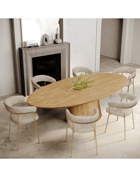 Table à manger Alvi chêne clair - 200x110x76 cm