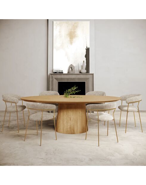 Table à manger Alvi chêne clair - 200x110x76 cm