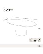 Table à manger Alvi noyer - 200x110x76 cm