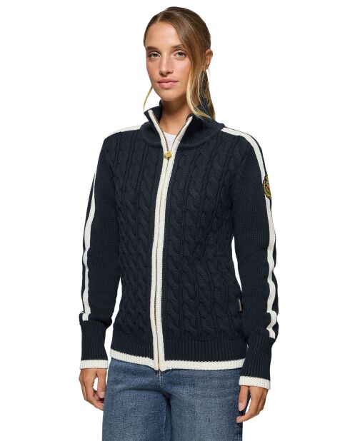 Cardigan Nautic Patch marine