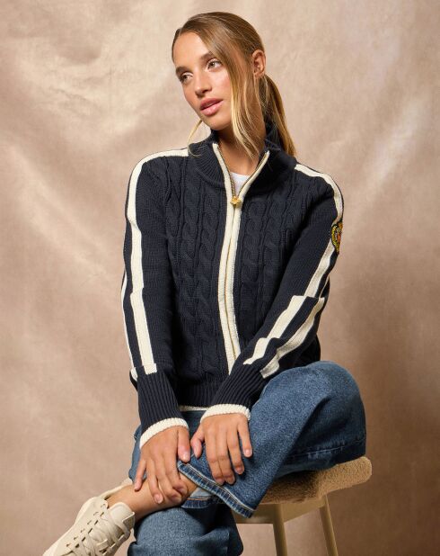 Cardigan Nautic Patch marine