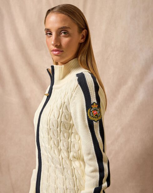 Cardigan Nautic Patch écru
