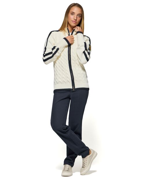 Cardigan Nautic Patch écru
