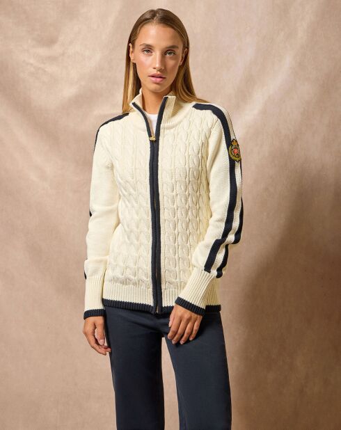 Cardigan Nautic Patch écru