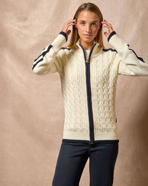 Cardigan Nautic Patch écru
