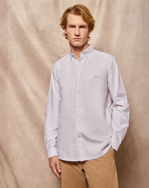 Chemise Block Pc Regular Oxford Stripes marron