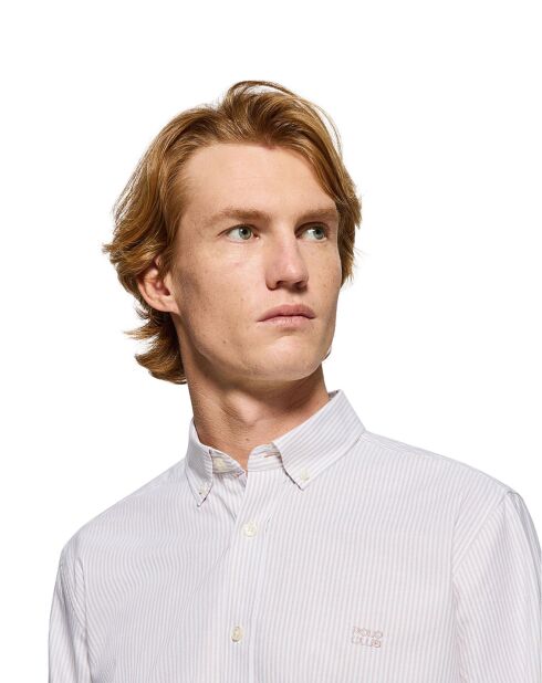 Chemise Block Pc Regular Oxford Stripes marron