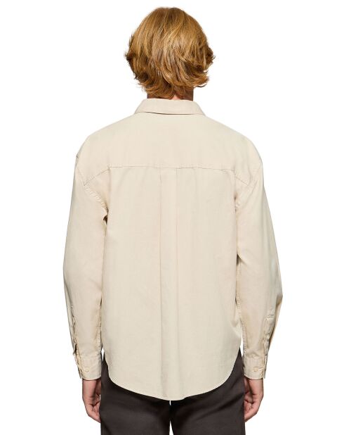 Beiges Hemd aus lockerem Twill von Block Pc