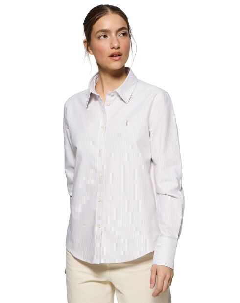 Chemise Rigby Go W Regular Oxford Stripes marron