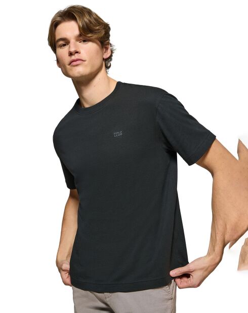 T-Shirt Saul Regular Block Rubber noir