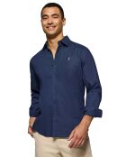 Chemise en Lin mélangé Rigby Go bleu marine
