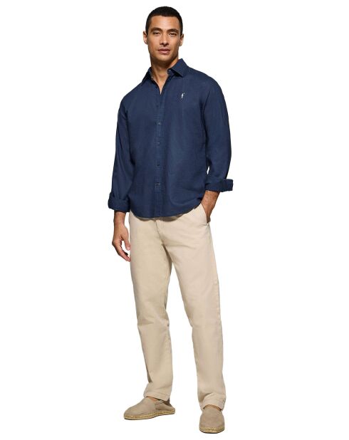 Chemise en Lin mélangé Rigby Go bleu marine