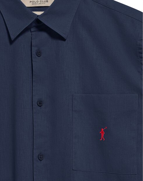 Chemise en Lin mélangé Rigby Go bleu marine