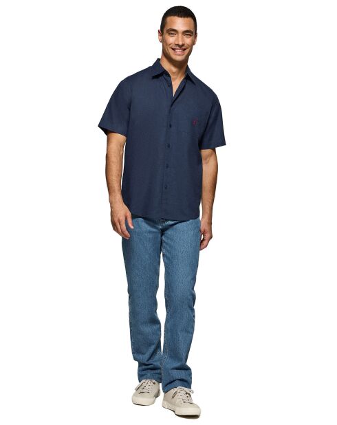 Chemise en Lin mélangé Rigby Go bleu marine
