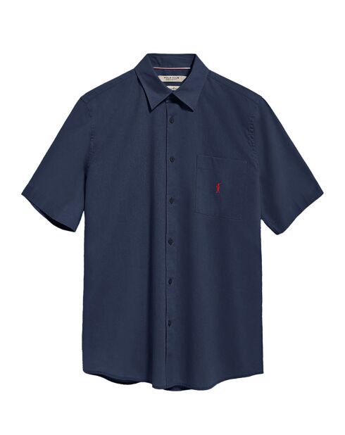 Marineblauw hemd van linnenmix Rigby Go