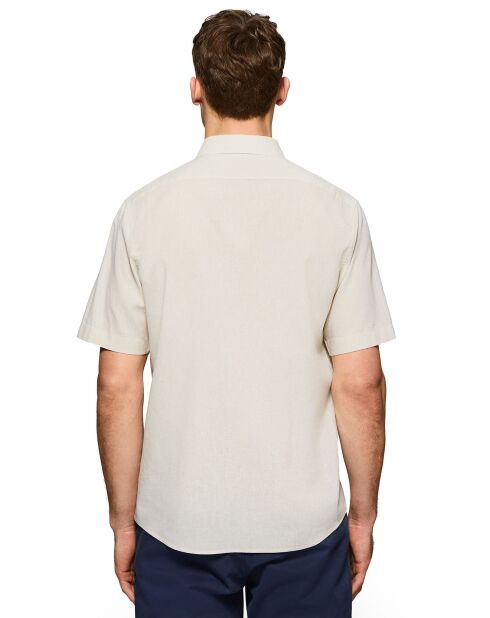 Rigby Go beige hemd van linnenmix