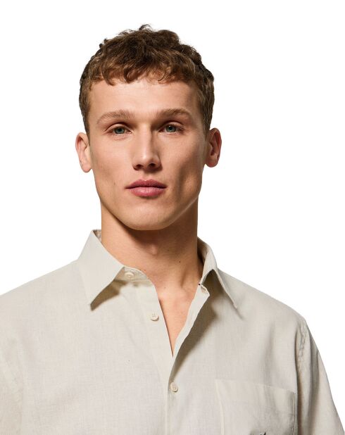 Rigby Go beige hemd van linnenmix