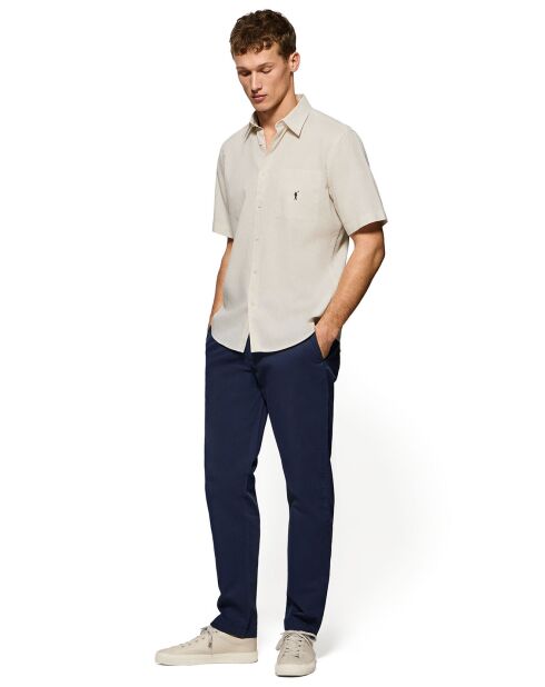 Rigby Go beige hemd van linnenmix