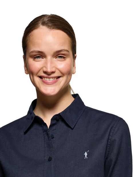 Chemise en Lin mélangé Rigby Go bleu marine
