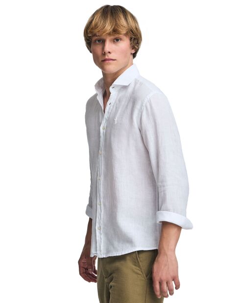 Chemise en Lin mélangé Rigby Best Gd blanche