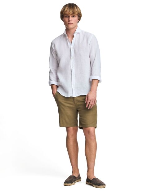 Chemise en Lin mélangé Rigby Best Gd blanche
