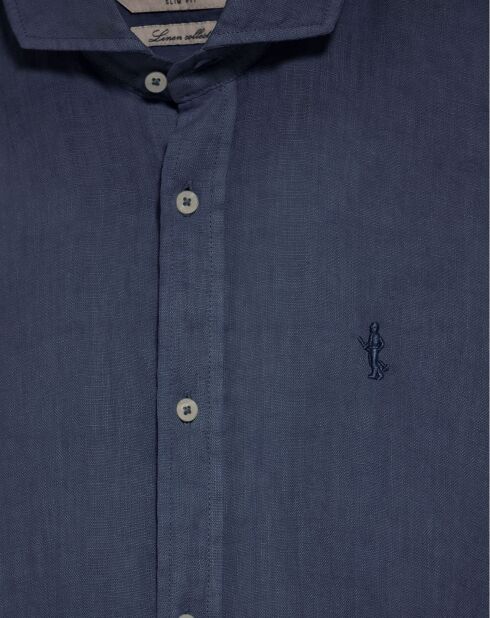 Chemise en Lin mélangé Rigby Best Gd bleu marine